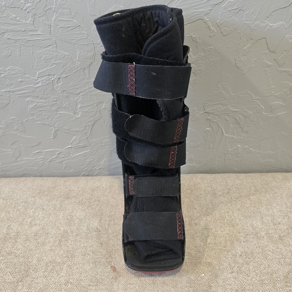 XcelTrax Tall Ankle Walker Brace Boot Cast Size S RED / BLACK
